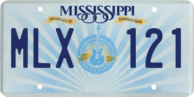 MS license plate MLX121