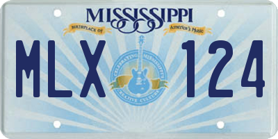 MS license plate MLX124
