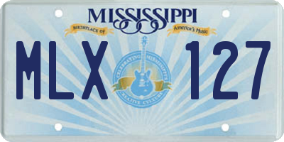 MS license plate MLX127
