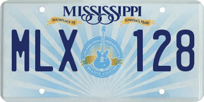 MS license plate MLX128
