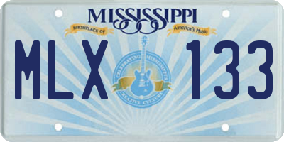 MS license plate MLX133