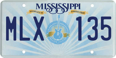 MS license plate MLX135