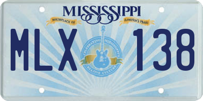MS license plate MLX138