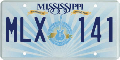 MS license plate MLX141