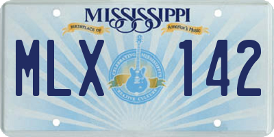 MS license plate MLX142