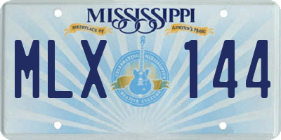 MS license plate MLX144