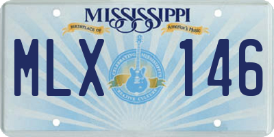 MS license plate MLX146