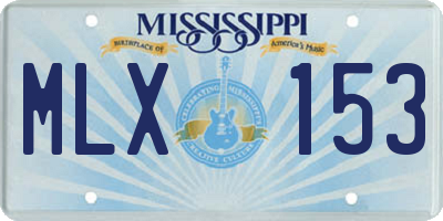 MS license plate MLX153