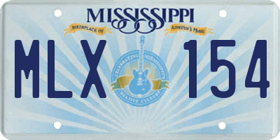 MS license plate MLX154