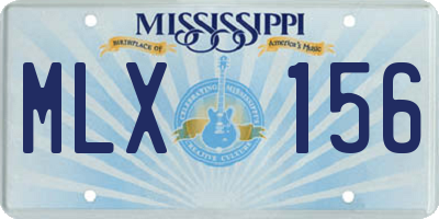 MS license plate MLX156