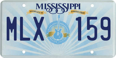 MS license plate MLX159