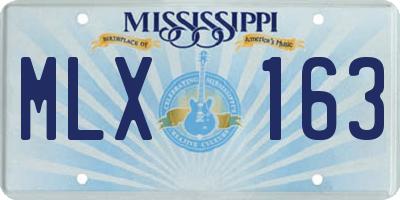 MS license plate MLX163