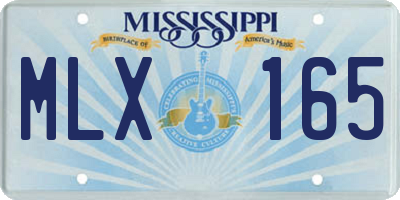MS license plate MLX165