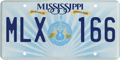 MS license plate MLX166