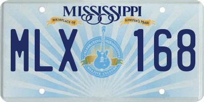MS license plate MLX168