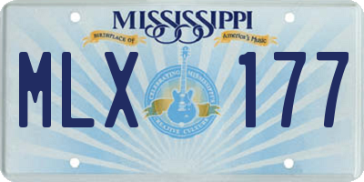 MS license plate MLX177