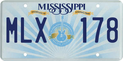 MS license plate MLX178