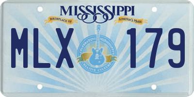 MS license plate MLX179