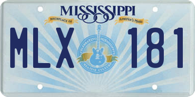 MS license plate MLX181