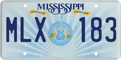 MS license plate MLX183
