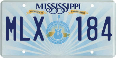MS license plate MLX184