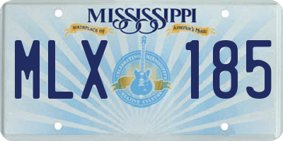 MS license plate MLX185