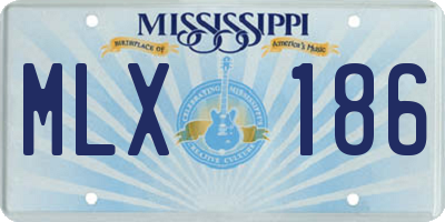 MS license plate MLX186