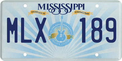 MS license plate MLX189
