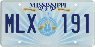 MS license plate MLX191