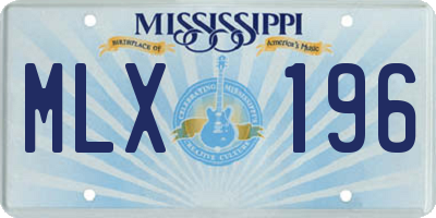 MS license plate MLX196
