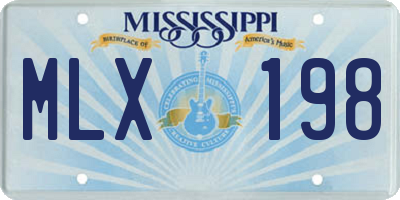 MS license plate MLX198