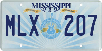 MS license plate MLX207