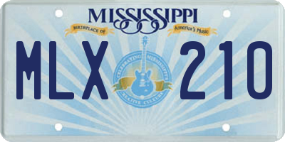 MS license plate MLX210