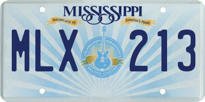 MS license plate MLX213