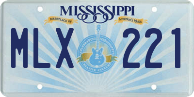 MS license plate MLX221
