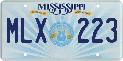 MS license plate MLX223