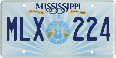 MS license plate MLX224