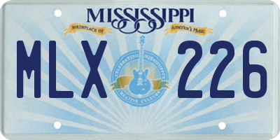 MS license plate MLX226