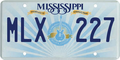 MS license plate MLX227