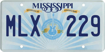 MS license plate MLX229