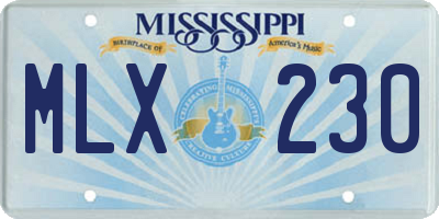 MS license plate MLX230