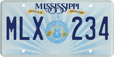 MS license plate MLX234