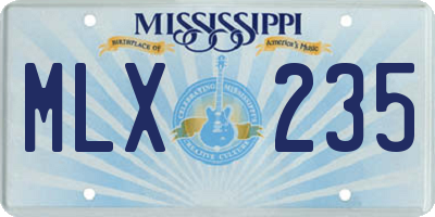 MS license plate MLX235