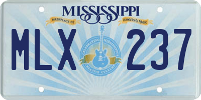 MS license plate MLX237