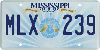 MS license plate MLX239