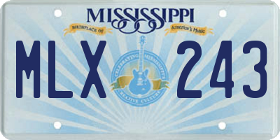 MS license plate MLX243
