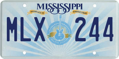 MS license plate MLX244