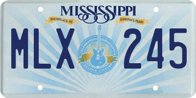 MS license plate MLX245