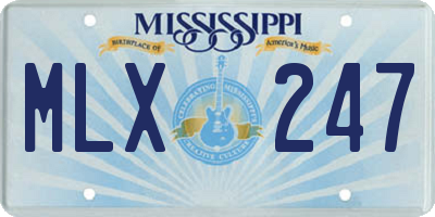 MS license plate MLX247