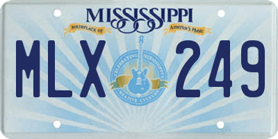 MS license plate MLX249